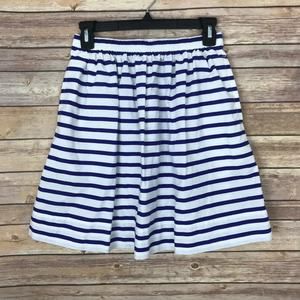 J Crew 0 A Line Blue Nautical Stripe Skirt B38